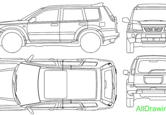 Nissan X-Tral (2005) (Ниссан X-Трал (2005)) - чертежи (рисунки) автомобиля